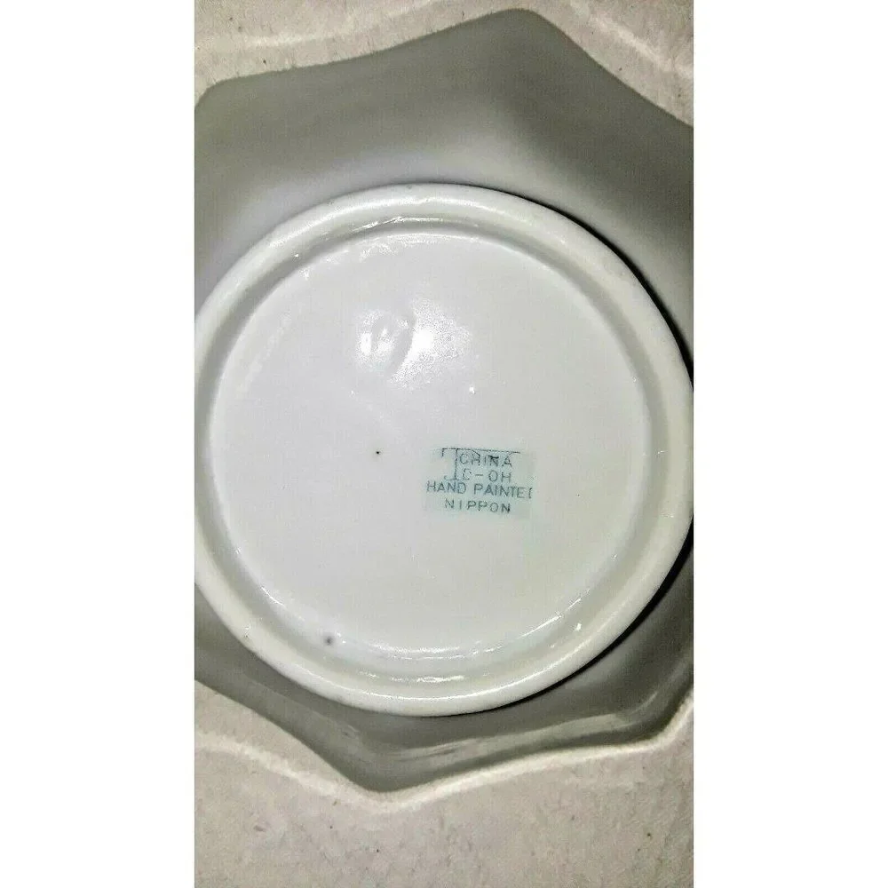 Antique Nippon Tohina TE-OH Small Berry Bowls Octagon Floral Landscape Set of 5 - Picture 5 of 5